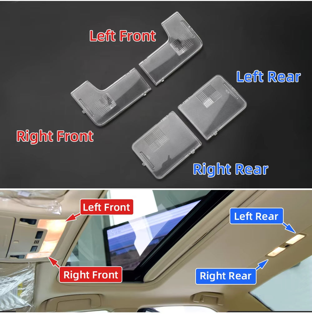 Car Plastic Front Rear Reading Light Switch Cover LED Bulb Row Shell Lampshade Cover Kit For Toyota Gen 7 Camry 2012-2017