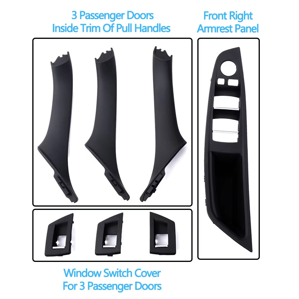 RHD Right Hand Driver Interior Door Window Switch Panel Pull Handle 7PCS Set For BMW F10 F11 F18 520 523 525 528 530