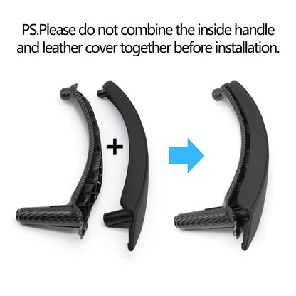7PCS Set LHD RHD Interior Door Window Switch Panel Pull Handle With Leather Cover For BMW X5 X6 E70 E71 2007-2014