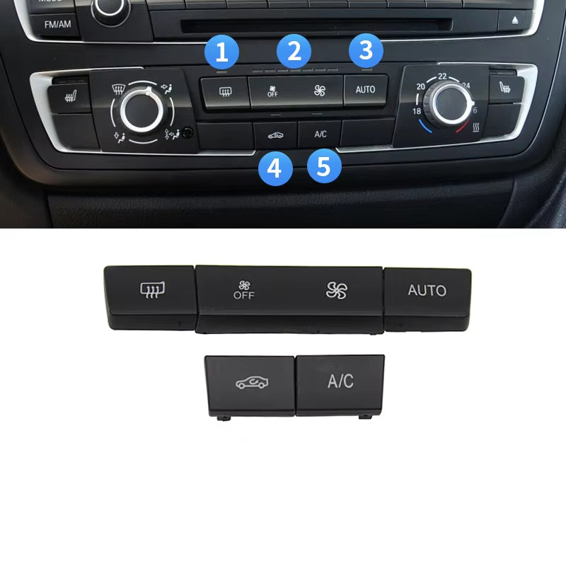 Dashboard Air Condition AC Button Key Cap Repair Kit For BMW 1 2 3 4 F Series F20 F30 F35 F45 F46 F80