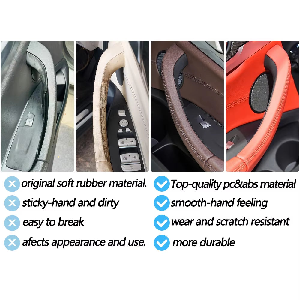 2PCS Car Front Rear Inner Door Left Right Handle Inside Pull Handle Panel Cover Trim For BMW X3 X4 G01 G02 F97 F98 2018-2022