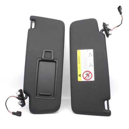 LHD Black Car Left Right Sun Shade Visor Panel Makeup Cosmetic Mirror Cover For Porsche Macan 2014-2024 95B857551 95B857552