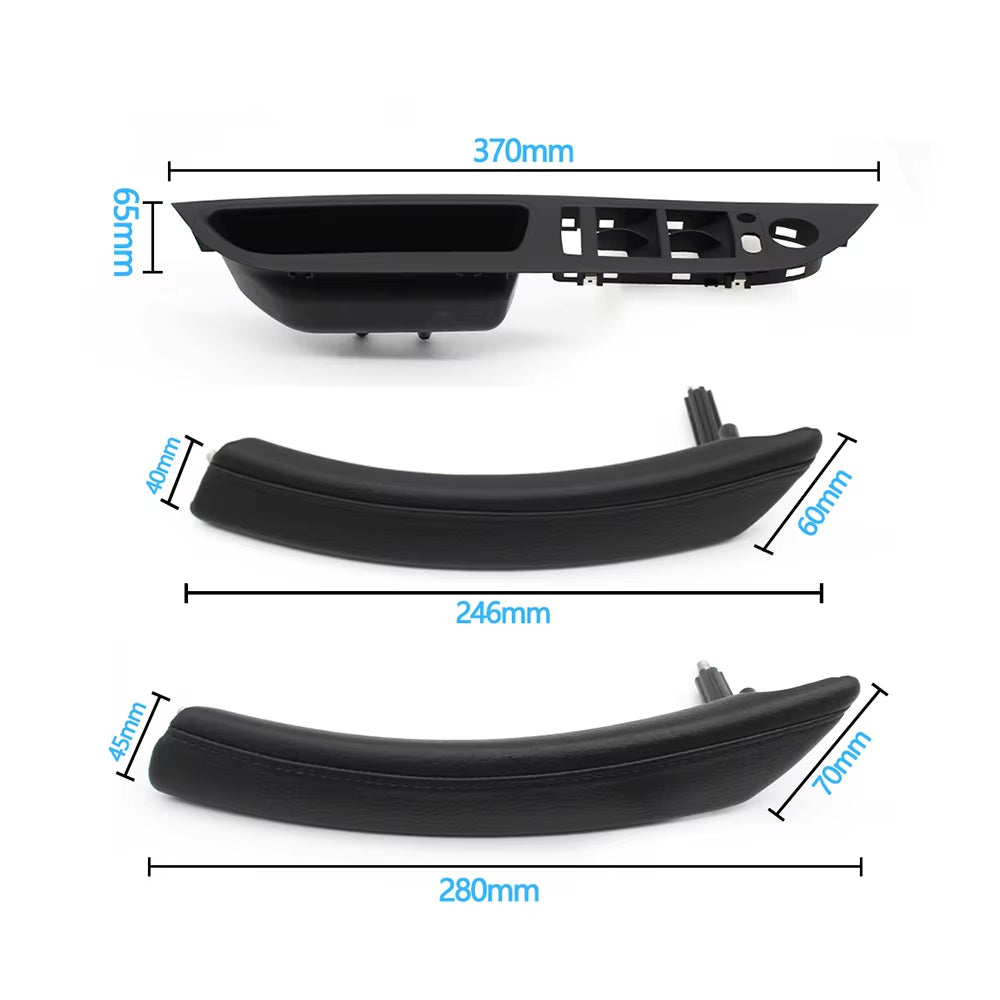 LHD Car Front Rear Left Right Door Handle Armrest Panel Pull Trim Window Switch Cover For BMW 5 Series E60 E61 2006-2010