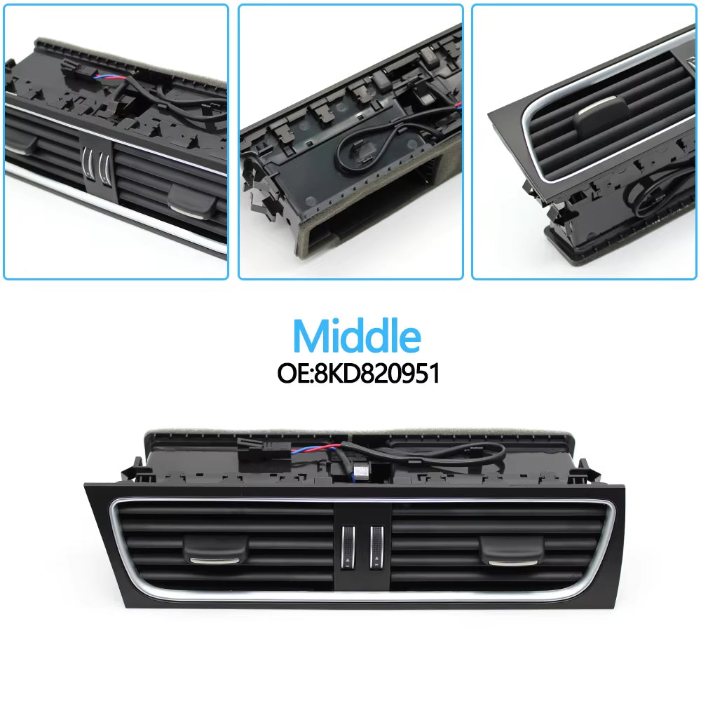 LHD Car Front Dashboard Middle Left Right AC Vent Outlet Grille Assembly For Audi A4 B8 A5 2009-2016 8KD820901,8KD820902