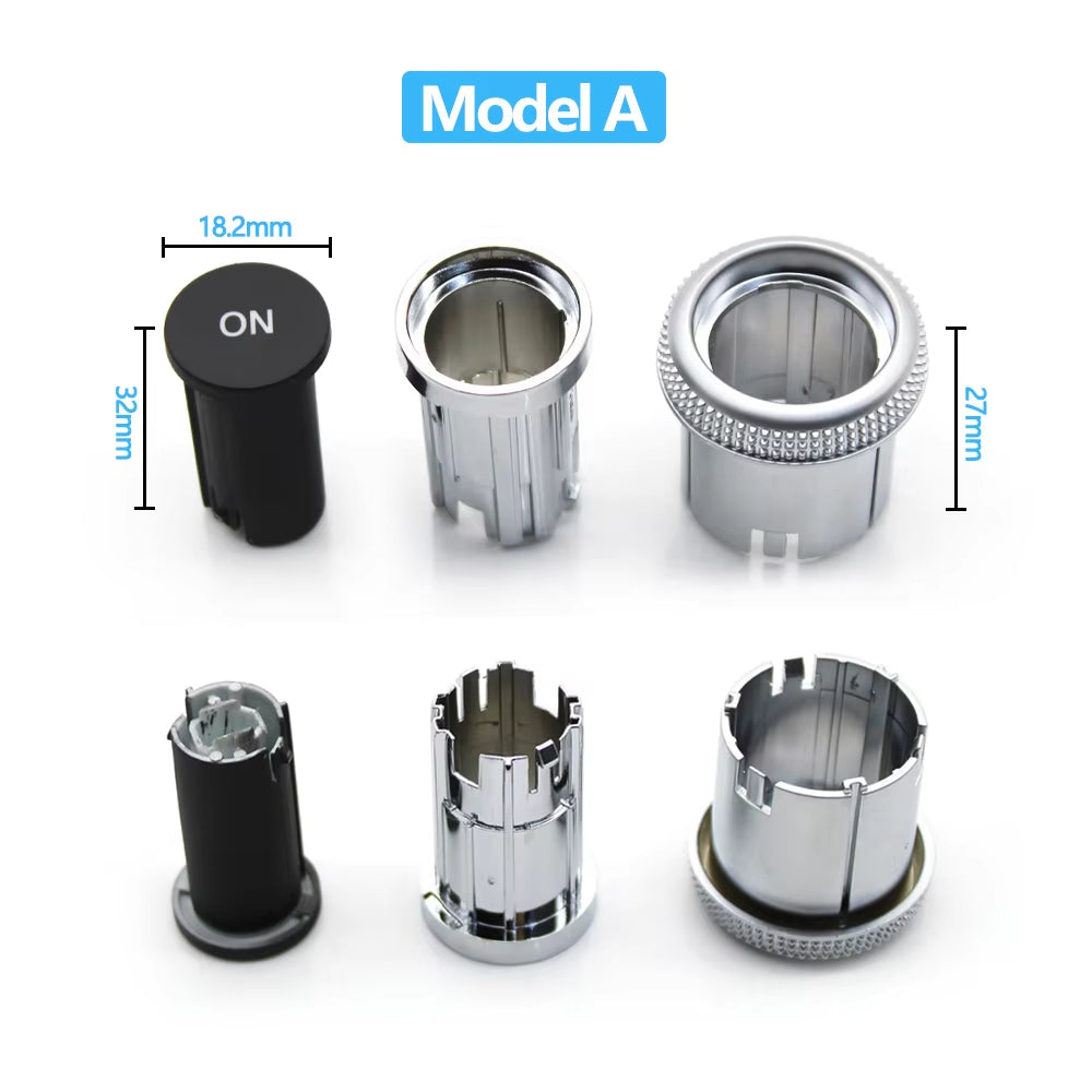 3PCS Car Console Radio CD Player Buttons ON Switch Cap Knob Cover For Benz A C E GLK GLA ML GL CLS W176 W246 W156 W204 W166 W218