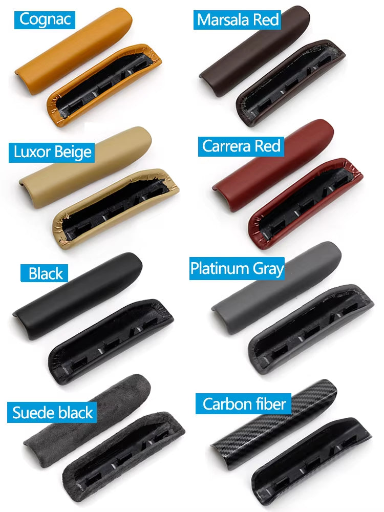 Left Right Interior Door Pull Handle Leather Outer Cover Trim For Porsche Cayman/Boxster 981 718 982 911 991