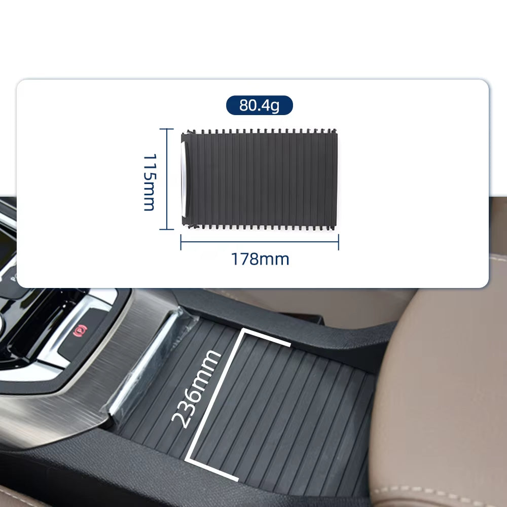 Car Armrest Curtain Center Console Shutter Cover for Peugeot 408 308S Storage Box Black