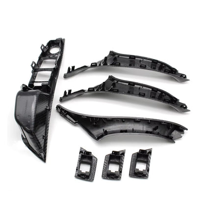 LHD RHD Interior Door Carbon Fiber Pull Handle Window Switch Panel Set for BMW 5 Series F10 F11 F18 520i 523i 525i 528i 535i