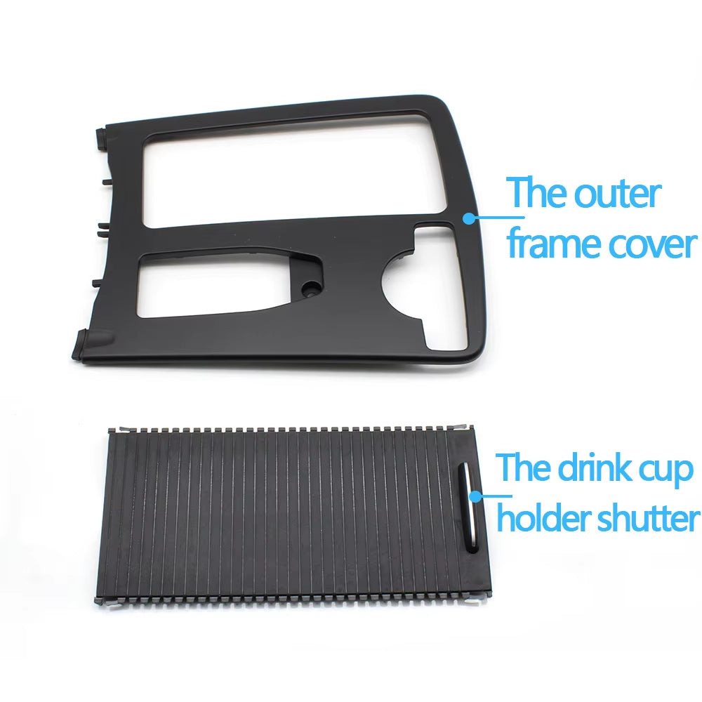 RHD Car Central Armrest Drink Cup Holder Shutter Outer Frame Cover For Mercedes Benz W204 C C180 C200 C220 E W207 W212 E260 E300