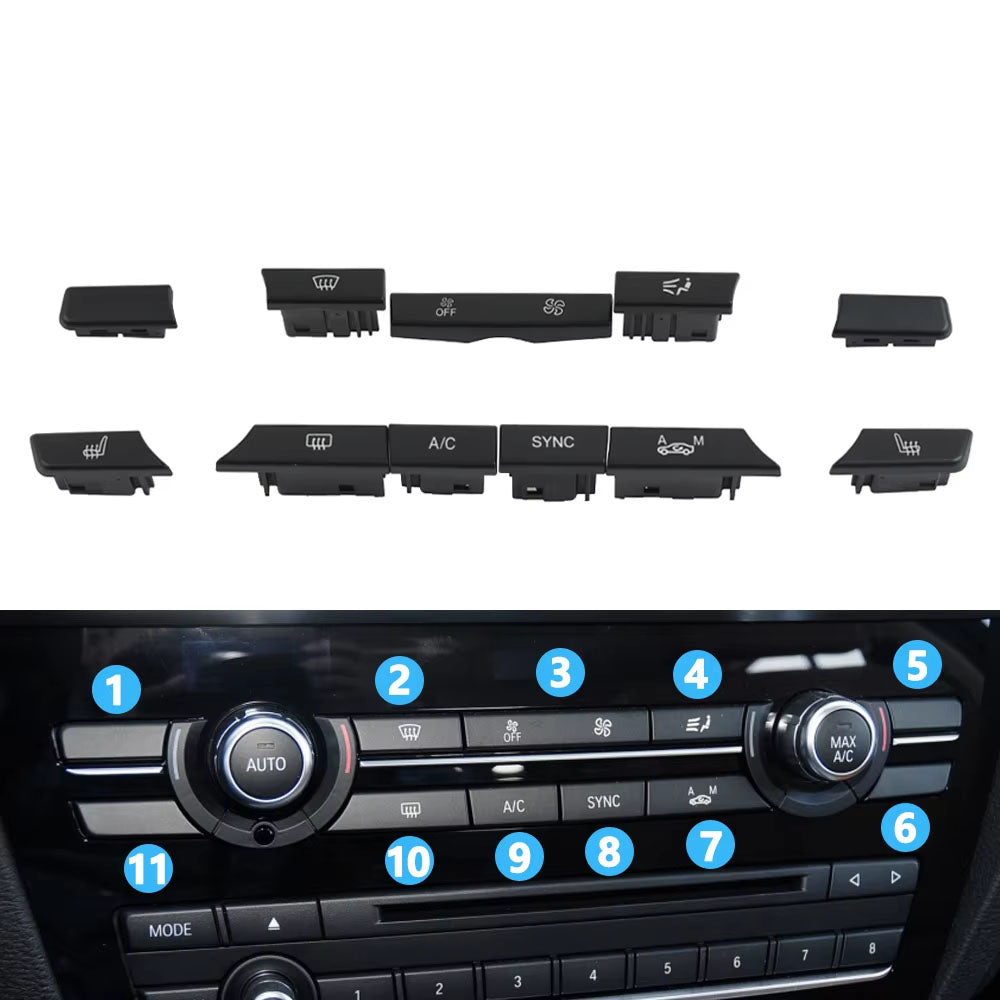 Dashboard Air Conditioning AC Button Venlitation Key Cap Repair Kit Replacement For BMW X3 F25 2014-2017 X4 F26 2013-2018