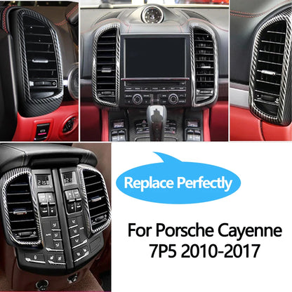 Carbon Fiber Car Front Left Right Rear Air Conditioning AC Vent Grille Complete Assembly For Porsche Cayenne 7P5 2010-2017