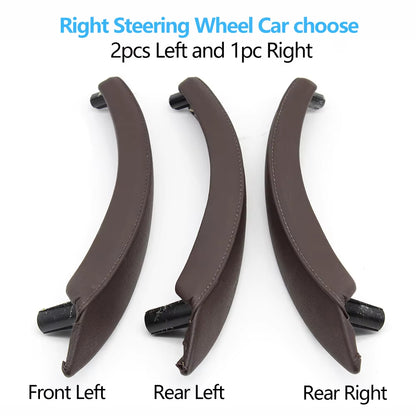 Left Right Interior Passenger Door Pull Handle Leather Outer Cover Replacement For BMW X5 X6 E70 E71 E72 2007-2014