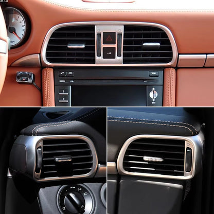 Gray Silver Car Left Right Center Air Vent Grille AC Vent Oulet Cover Panel For Porsche 911 Carrera Targa GT2 GT3 997 2004-2011