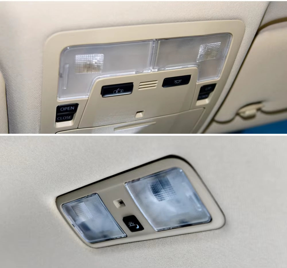 Car Plastic Front Rear Reading Light Switch Cover LED Bulb Row Shell Lampshade Cover Kit For Toyota Gen 7 Camry 2012-2017
