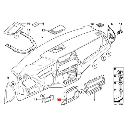 LHD RHD Car Front Dashboard Steering Wheel Underbody Sponge Replacement For BMW X5 X6 E70 E71 E72 2007-2014