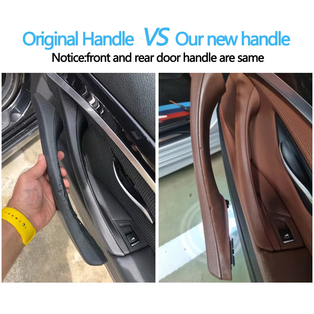 Left Right Interior Passenger Door Leather Pull Handle Assembly For BMW 5 Series F10 F11 F18 520i 523i 525i 528i 535i
