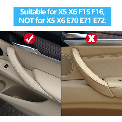 3PCS Set LHD RHD Interior Door Left Right Pull Handle Trim Cover For BMW X5 X6 F15 F16 2014-2018