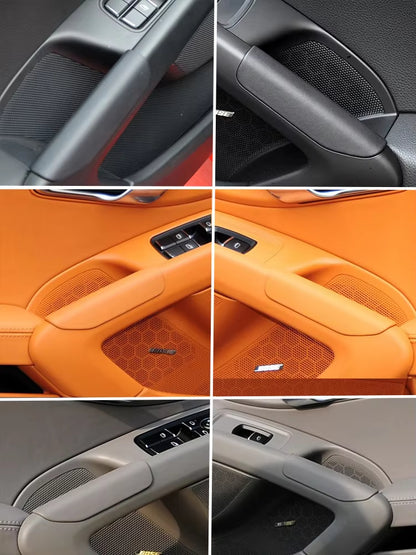 Left Right Interior Door Pull Handle Leather Outer Cover Trim For Porsche Cayman/Boxster 981 718 982 911 991
