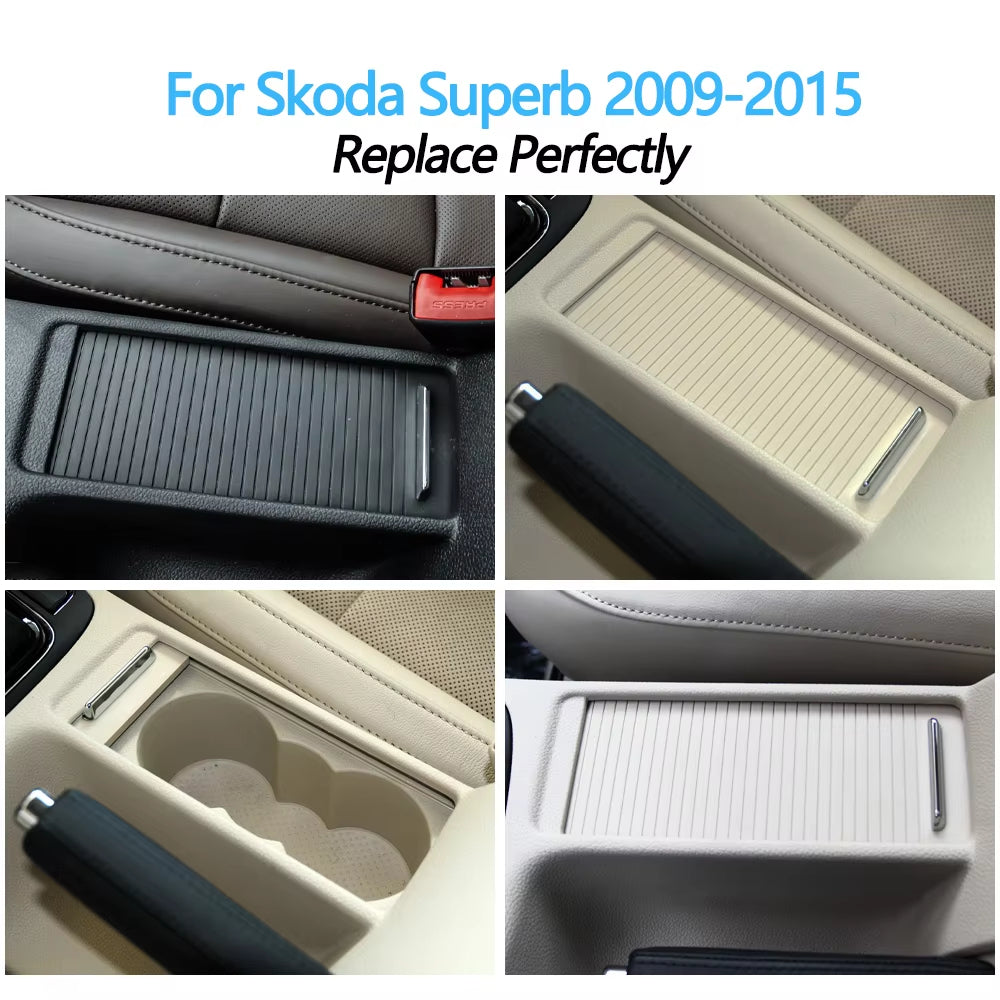 Car Interior Center Console Blind Cup Holder Drinks Roller Shutter For Skoda Superb 2009-2015 3T08625319B9