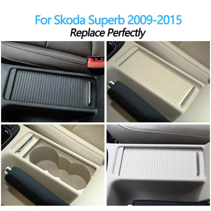 Car Interior Center Console Blind Cup Holder Drinks Roller Shutter For Skoda Superb 2009-2015 3T08625319B9