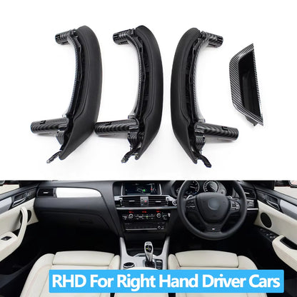 LHD RHD Interior Door Armrest Pull Handle Genuine Leather Cover Full Set Assembly For BMW X3 X4 F25 F26 2010-2016
