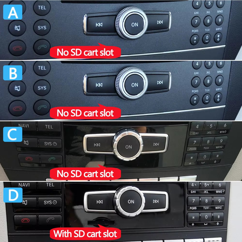 3PCS Car Front Dashboard Radio CD Player Button Knob Cover Switch Cap For Benz A C E GLK ML GL CLS W176 W246 W156 W204 W166 W218