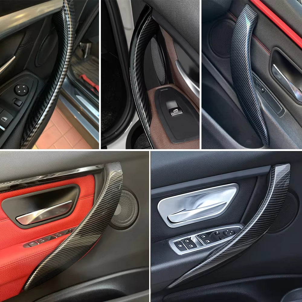 Carbon Fiber Interior Door Inside Pull Handle Trim Cover For BMW 3 4 Series M3 M4 F30 F34 F36 F32 F33 F80 F82 F83