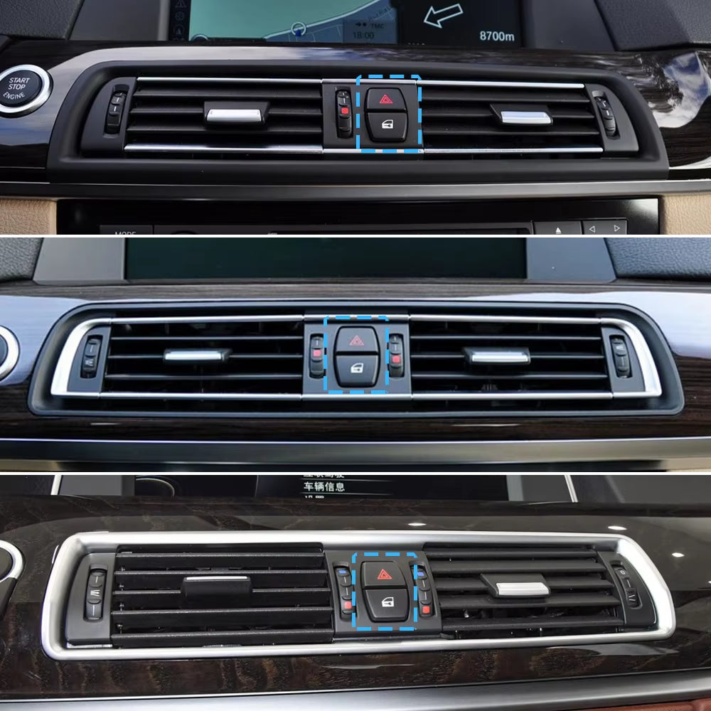 Car Danger Flash Signal Hazard Light Warning Switch Button Cover For BMW 5 6 7 X3 Series F07 F06 F12 F13 F10 F11 F01 F02 F04 F25