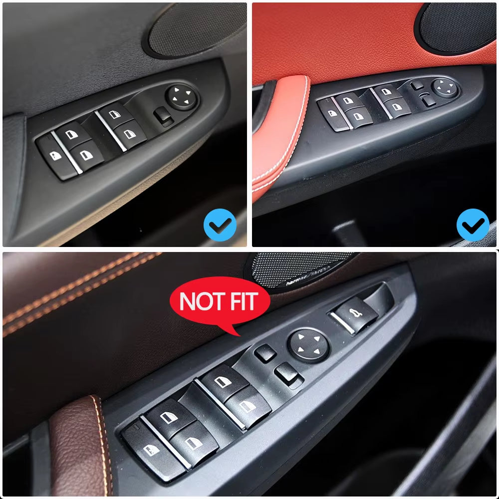 LHD RHD Car Front Rear Door Window Lift Switch Cover Trim Outer Frame Replacement For BMW X3 F25 2011-2017