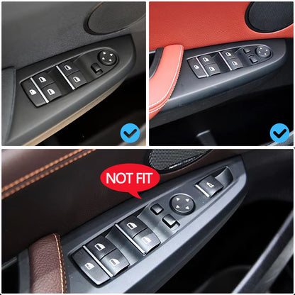 LHD RHD Car Front Rear Door Window Lift Switch Cover Trim Outer Frame Replacement For BMW X3 F25 2011-2017