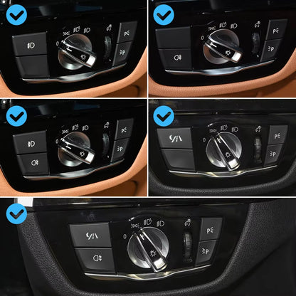 Car HeadLamp Rotary Foglight Button Headlight Switch Cover Panel For BMW 5 6GT Series G30 G31 M5 F90 G32 2017-2022
