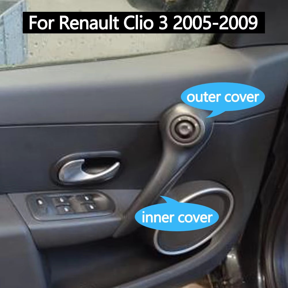 Car Interior Door Front Left Right Pull Grab Inner Handle Outer Cover Control Switch Panel For Renault Clio 3 MK3 2005-2009