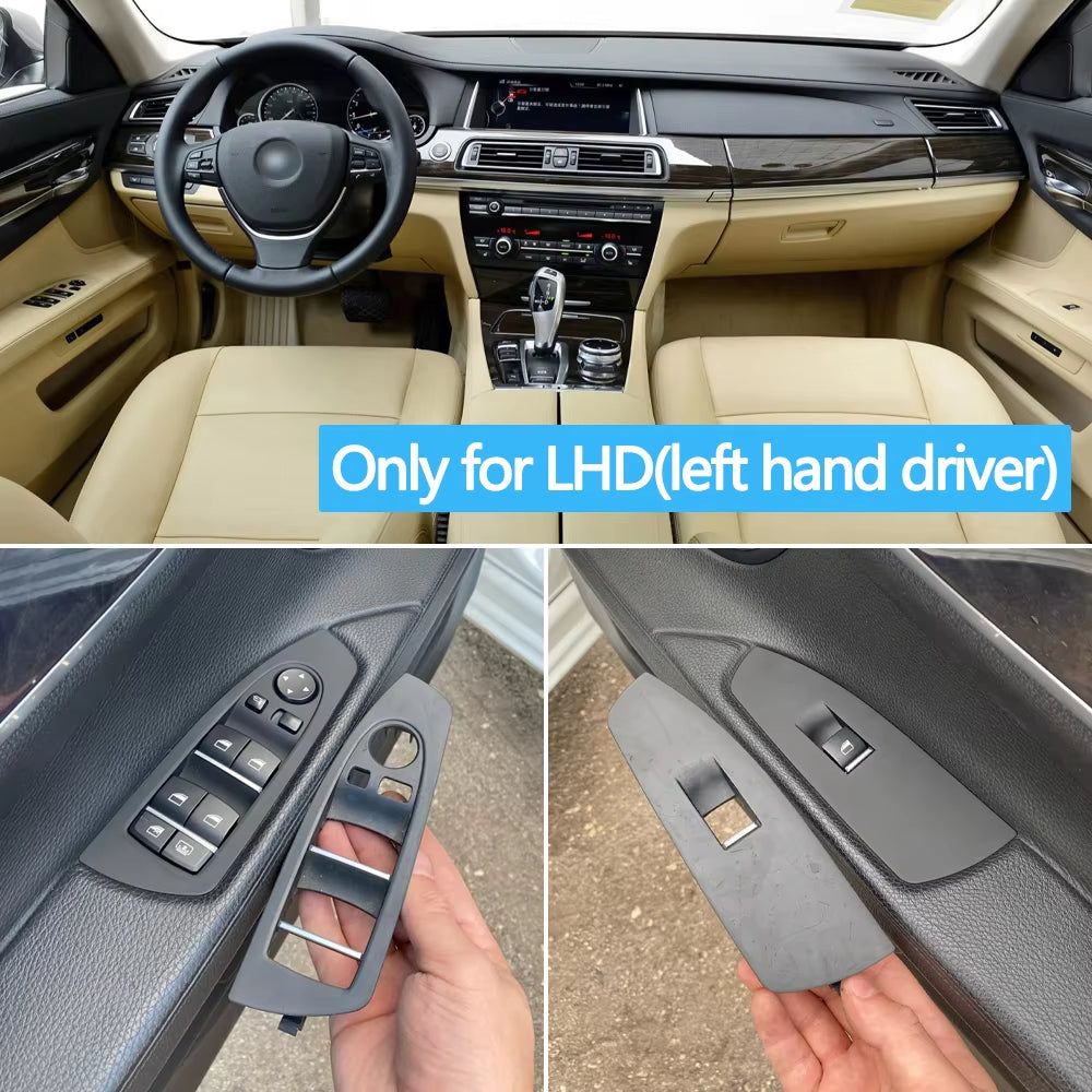 LHD Car Front Door Window Control Switch Outer Frame Panel Trim Cover For BMW 7 Series F01 F02 730 735 740 745 750 760
