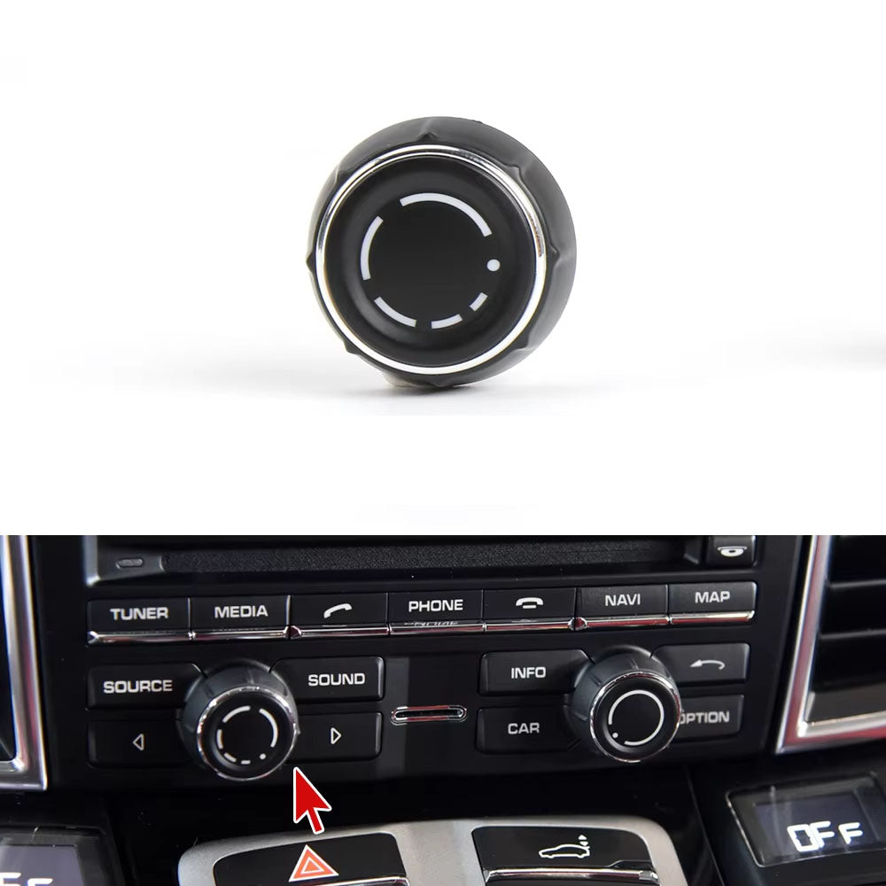 Audio Volume Radio Knob Cover CD Multi-Media Control Switch Button For Porsche Cayenne 7P5 Panamera 970 Macan 95B 95B9195