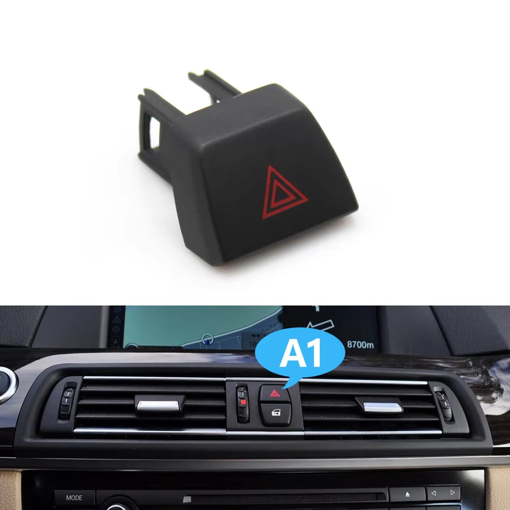 Car Danger Flash Signal Hazard Light Warning Switch Button Cover For BMW 5 6 7 X3 Series F07 F06 F12 F13 F10 F11 F01 F02 F04 F25