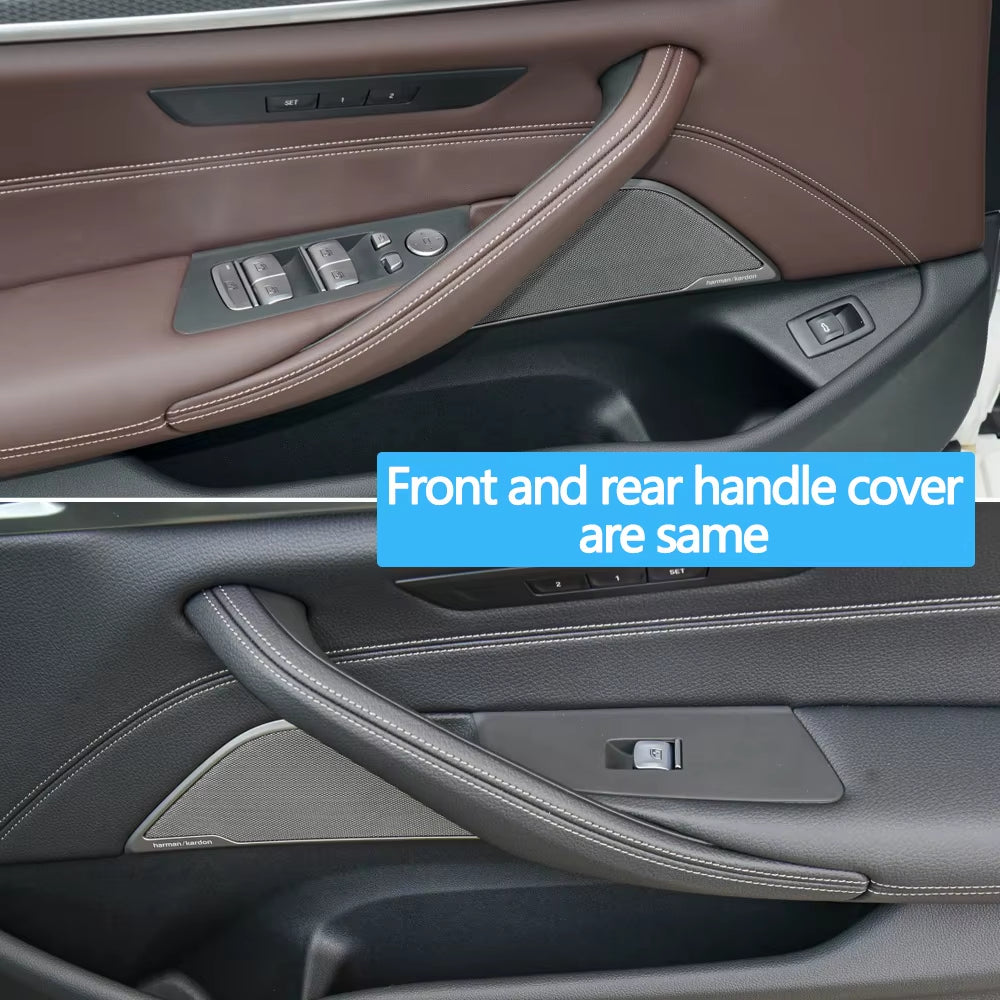Left Right Interior Door Pull Handle Leather Outer Cover Replacement For BMW 5 Series G30 G31 F90 2018 2019 2020 2021 2022 2023
