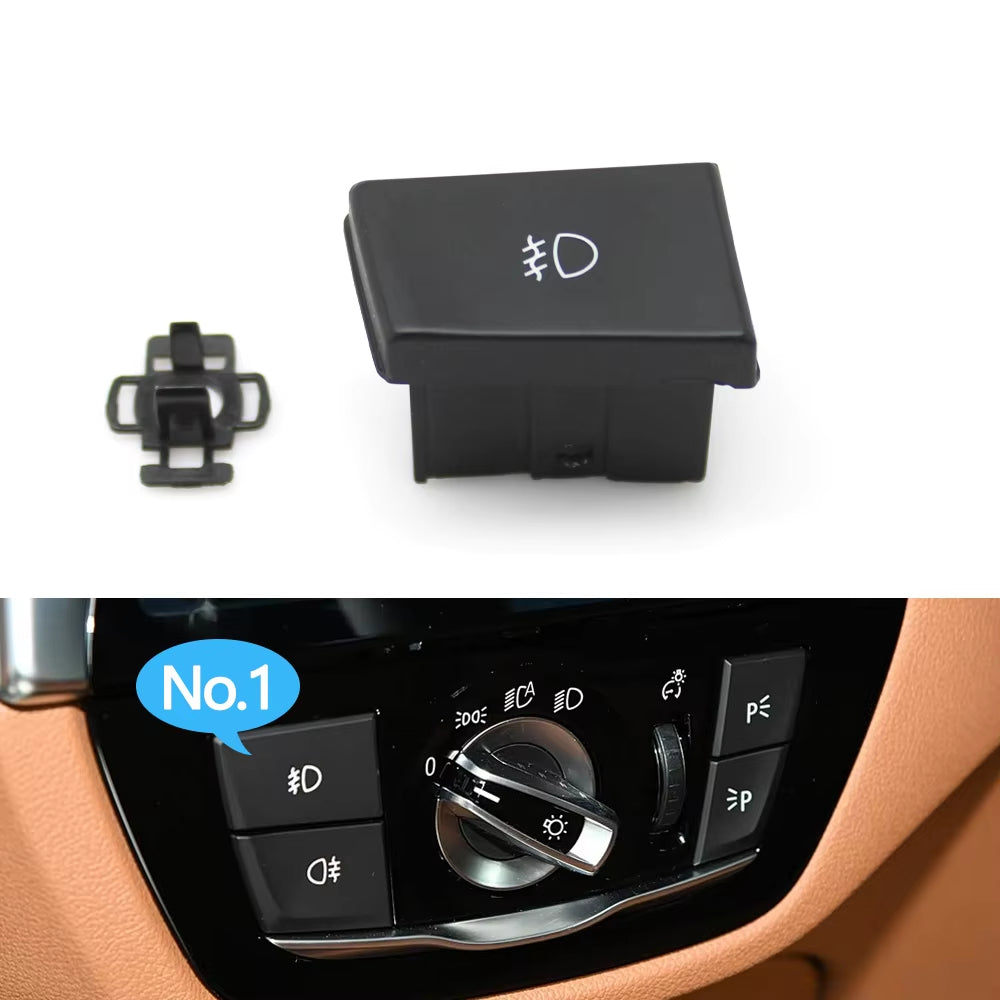 Car HeadLamp Rotary Foglight Button Headlight Switch Cover Panel For BMW 5 6GT Series G30 G31 M5 F90 G32 2017-2022