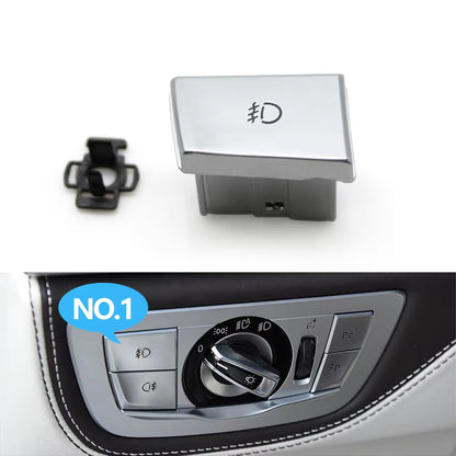 Car Front Dash HeadLamp Rotary Foglight Button Headlight Switch Cover Panel For BMW 7 Series G11 G12 2016-2022