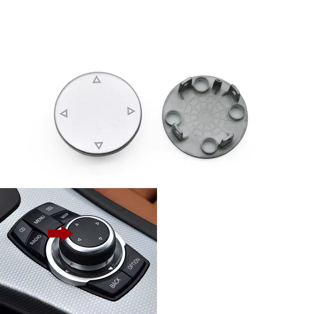 Silvery Car CIC IDrive Multi-Media Knob Menu Button Cover For BMW 1 3 5 X1 X5 X6 Series E87 E90 E91 E92 E60 E84 E70 E71 E72