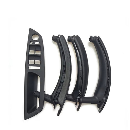7PCS Set LHD RHD Interior Door Window Switch Panel Pull Handle With Leather Cover For BMW X5 X6 E70 E71 2007-2014