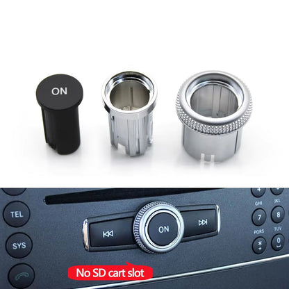 3PCS Car Console Radio CD Player Buttons ON Switch Cap Knob Cover For Benz A C E GLK GLA ML GL CLS W176 W246 W156 W204 W166 W218