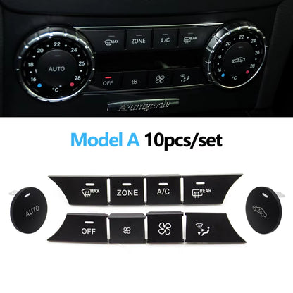 Front Console AC Heater Climate Control Switch Button Covers Replacement For Mercedes BENZ C GLK Class W204 X204 C300 C350 C63