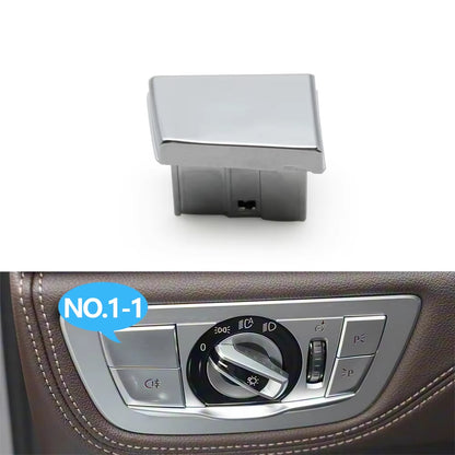 Car Front Dash HeadLamp Rotary Foglight Button Headlight Switch Cover Panel For BMW 7 Series G11 G12 2016-2022