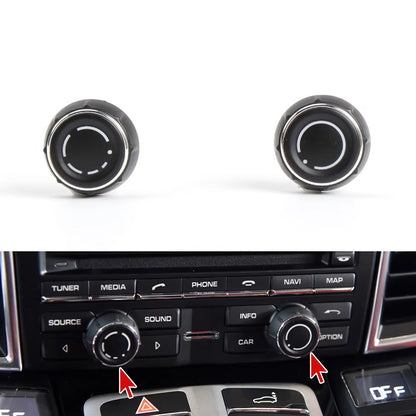 Audio Volume Radio Knob Cover CD Multi-Media Control Switch Button For Porsche Cayenne 7P5 Panamera 970 Macan 95B 95B9195