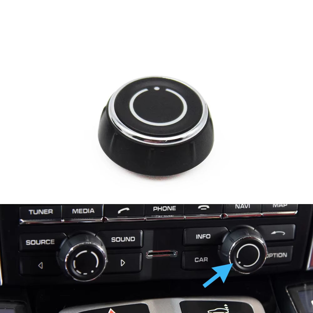 Car Center Console Audio Volume Knob Cover CD Control Switch Button For Porsche Cayenne Panamera Macan Boxster 911 718 970