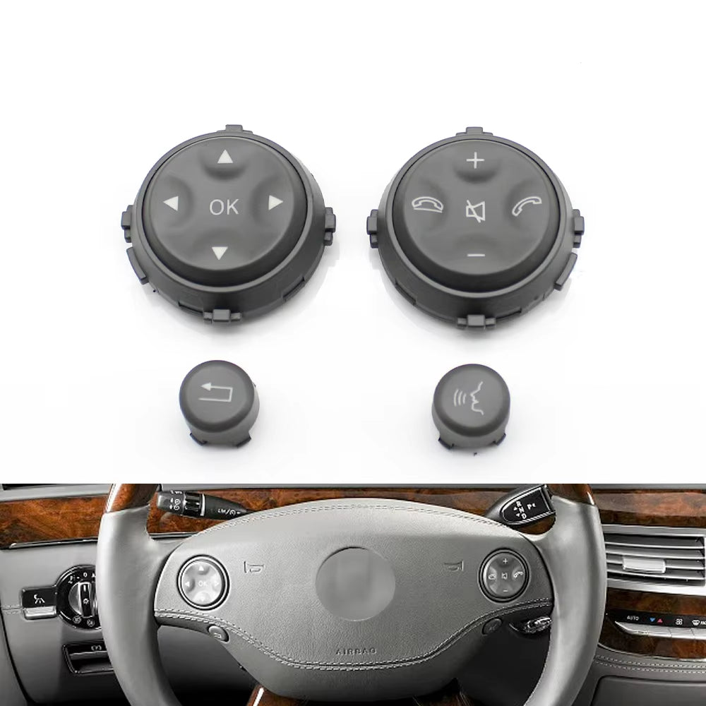Car Multi-function Steering Wheel Push Button Cover For Benz W221 W216 S CL Class S280 S300 S350 S400 S600 2006-2009
