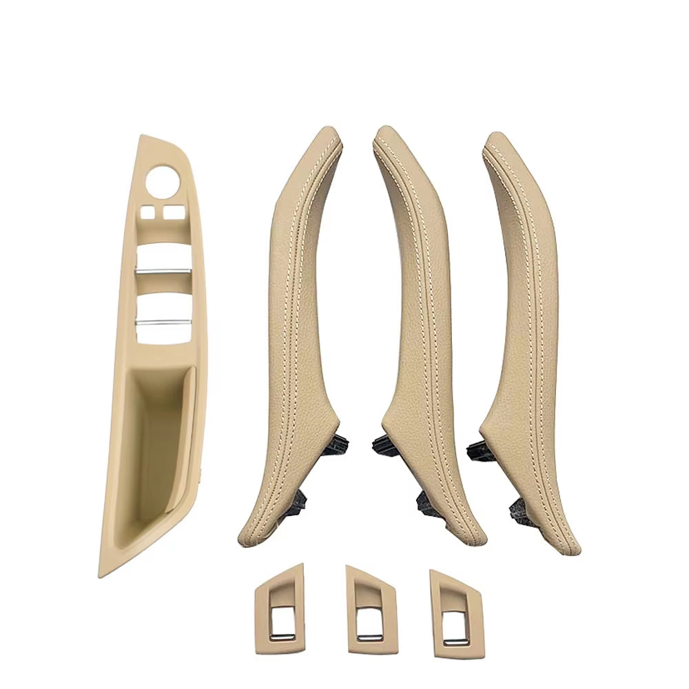 LHD 7pcs Interior Door Armrest Panel Pull Handle With Leather Outer Cover for BMW 5 Series F10 F11 F18 520 523 525 528 530 535