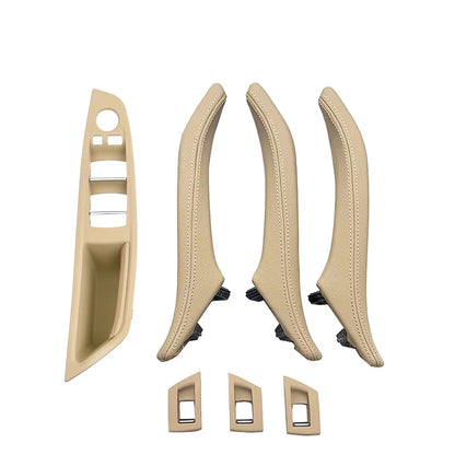 LHD 7pcs Interior Door Armrest Panel Pull Handle With Leather Outer Cover for BMW 5 Series F10 F11 F18 520 523 525 528 530 535
