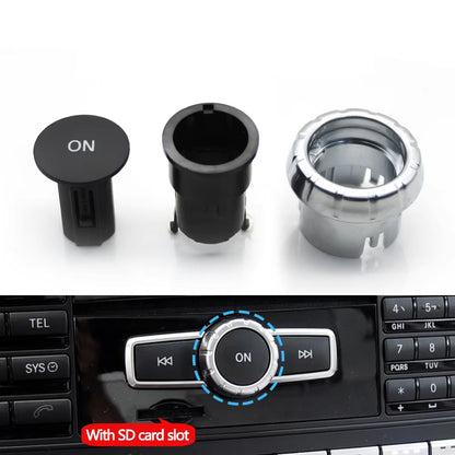 3PCS Car Console Radio CD Player Buttons ON Switch Cap Knob Cover For Benz A C E GLK GLA ML GL CLS W176 W246 W156 W204 W166 W218