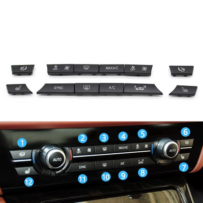 11/12/14pcs Dashboard Air Conditioner AC Button Heater Switch Cover For BMW 5 6 7 Series X5 X6 F10 F18 F06 F12 F01 F02 F15 F16